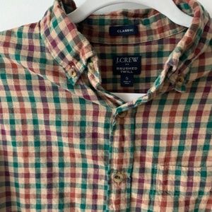 J Crew Brushed Twill Checkered Oxford Shirt